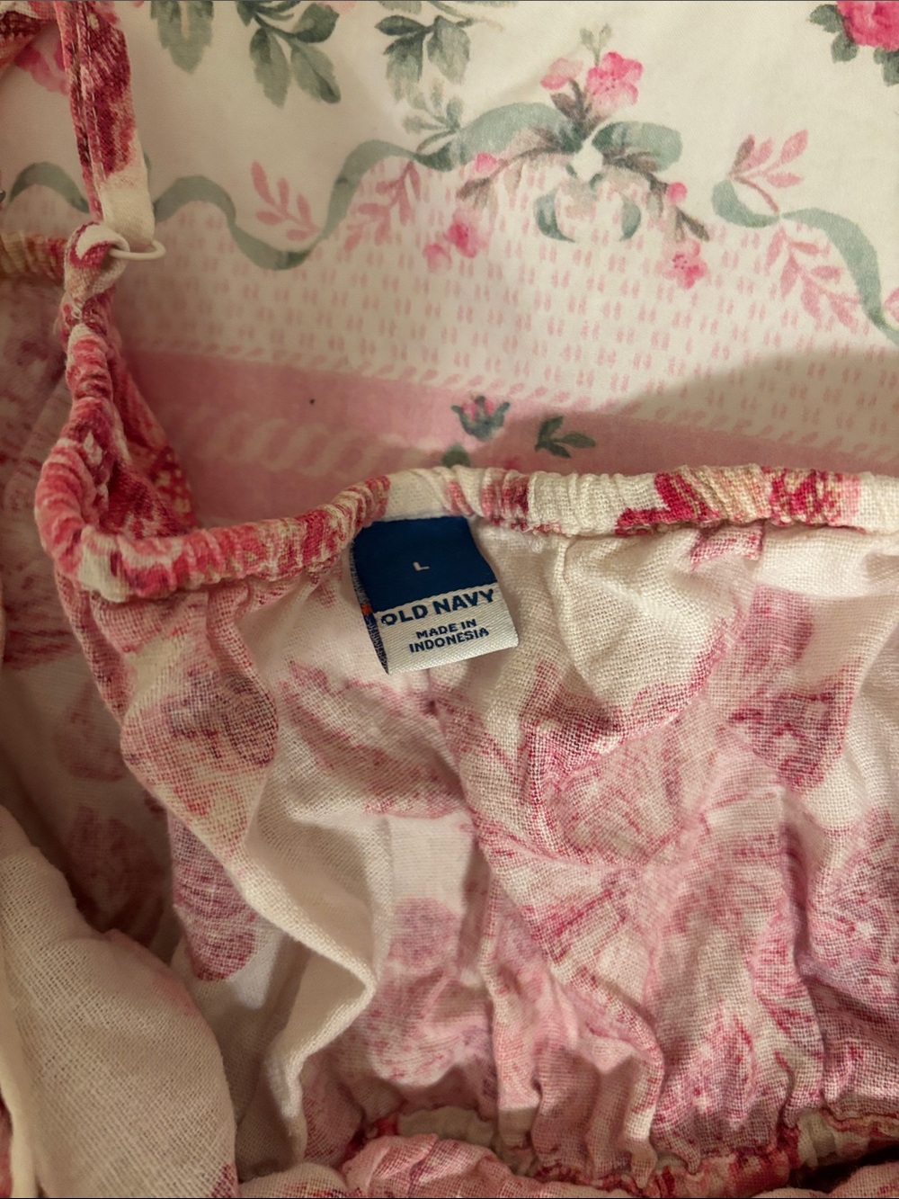 Old Navy Pink and Cream Floral Strap Sundress - Picture 3 of 3